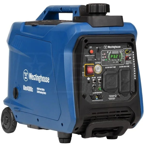 4,000-Watt Gas Powered Portable Inverter Generator with Recoil Start, LED Data Centers