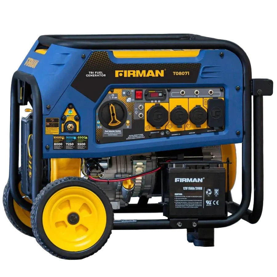 Generator 8000W/ 10,000W Tri Fuel Electric Start 120V/240V with Wheel Kits,