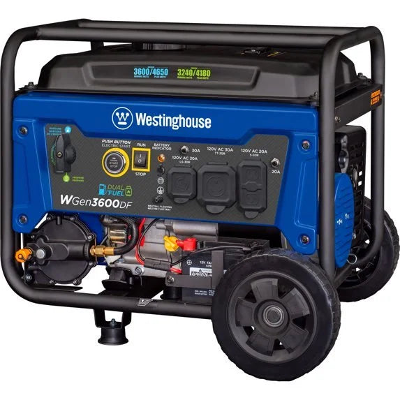 Westinghouse 4650 Peak Watt Dual Fuel Portable Generator, Remote Electric Start, RV Ready Outlets