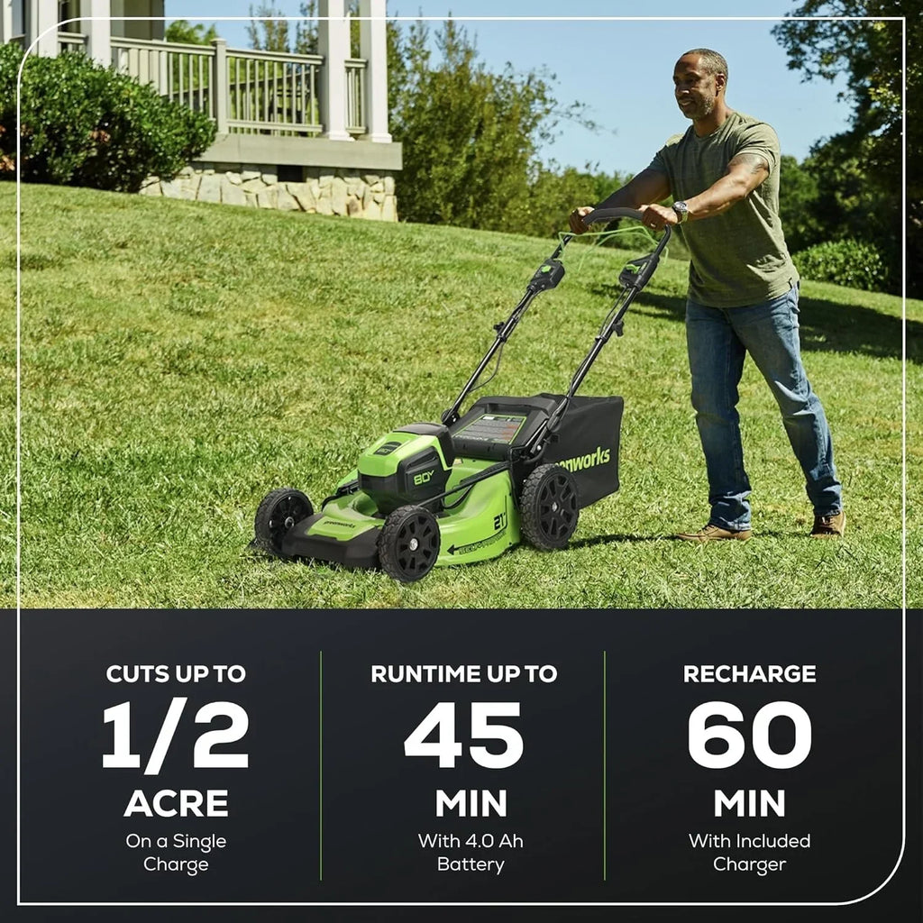 Greenworks 80V 21" Cordless Self-Propelled Lawn Mowers