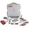 CARTMAN 205 Piece Ratchet Wrench Tool Set 1/4" & 3/8" & 1/2" Drive with SAE/Metric Sockets Kit in Plastic Toolbox