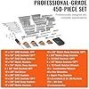 VEVOR Mechanics Tool Set and Socket Set, 1/4" 3/8" 1/2" Drive Deep and Standard Sockets, 450 Pcs SAE and Metric Mechanic Tool Kit with Bits, Combination Wrench, Hex Wrenches, Accessories, Storage Case