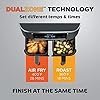 Ninja DZ201 Foodi 8 Quart 6-in-1 DualZone 2-Basket Air Fryer with 2 Independent Frying Baskets, Match Cook & Smart Finish to Roast, Broil, Dehydrate & More for Quick, Easy Meals, Grey