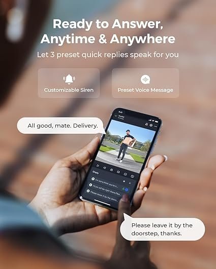 REOLINK 2K Battery Video Doorbell Camera, 150°x150° Head-to-Toe View, 2.4/5 GHz WiFi, Local Storage, No Monthly Fee, Two-Way Talk, Person/Vehicle/Package Detection(Chime not Included)