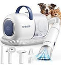oneisall Dog Vacuum & Dryer for Shedding Grooming, 8 in 1 Dog Grooming Kit with Metal Blade Pet Clippers, Adjustable Speed and Temperature Control Blower