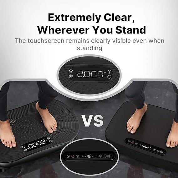 MERACH Vibration Plate Exercise Machine, Vibrating Platform for Lymphatic Drainage Weight Loss Muscle Activation, Full Body Home Exercise Equipment with LED Touch Screen Bluetooth Pull Cord