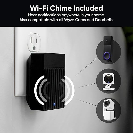 WYZE Wireless Duo Cam Video Doorbell (Chime Included), Battery Powered, 2K Full HD Video, 2 Cameras (People and Package), 2-Way Audio, Color Night Vision