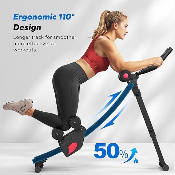 MERACH Ab Machine, Adjustable Ab Trainer Machine, AB Workout Equipment for Home Gym, Independent Dual Tracks for Mountain Climber, Foldable for Home Exercise, Load Capacity 440 LBS
